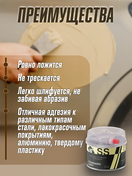 H7 Шпаклевка автомобильная универсальная наполняющая, вариант, фото 2