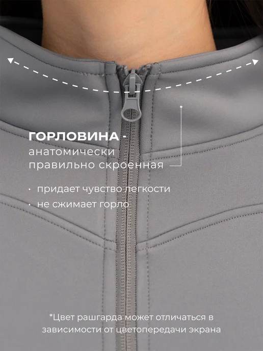 Vinselion Теплая спортивная кофта рашгард на молнии, серый, фото 4