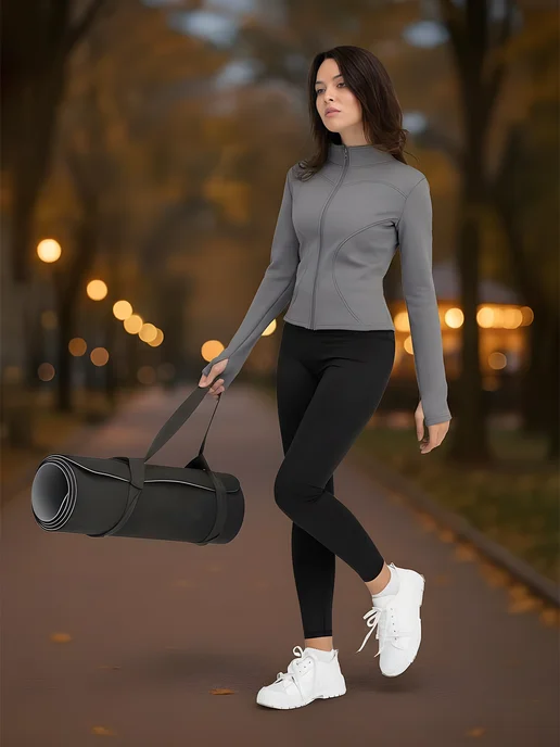 Vinselion Теплая спортивная кофта рашгард на молнии, серый, фото 5