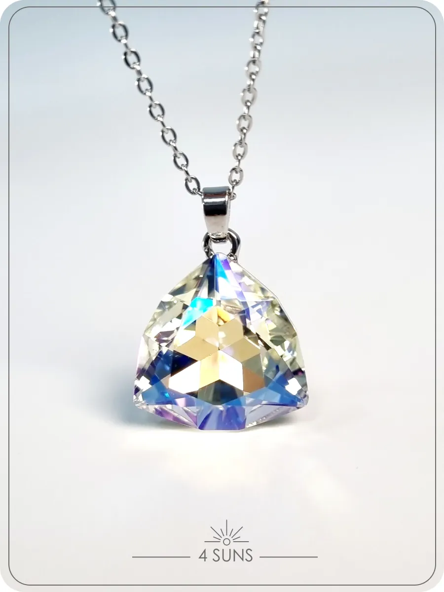 Подвеска SWAROVSKI кулон крупный с камнем хамелеон S 925