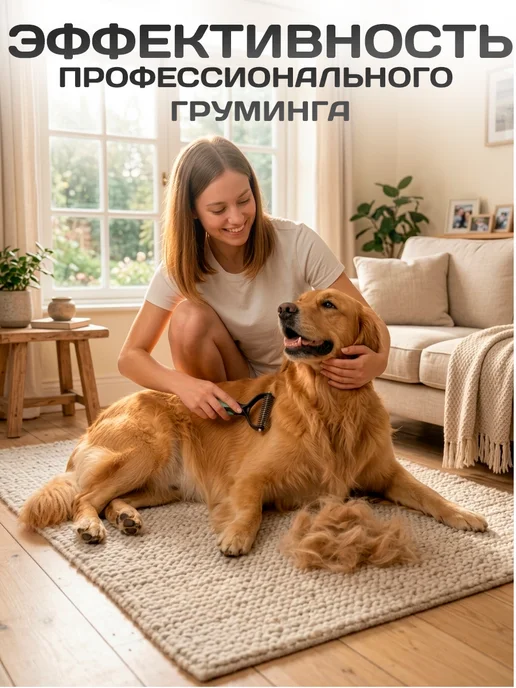 MarkovShop Расческа для вычесывания длинношерстных собак и кошек, черный, фото 7