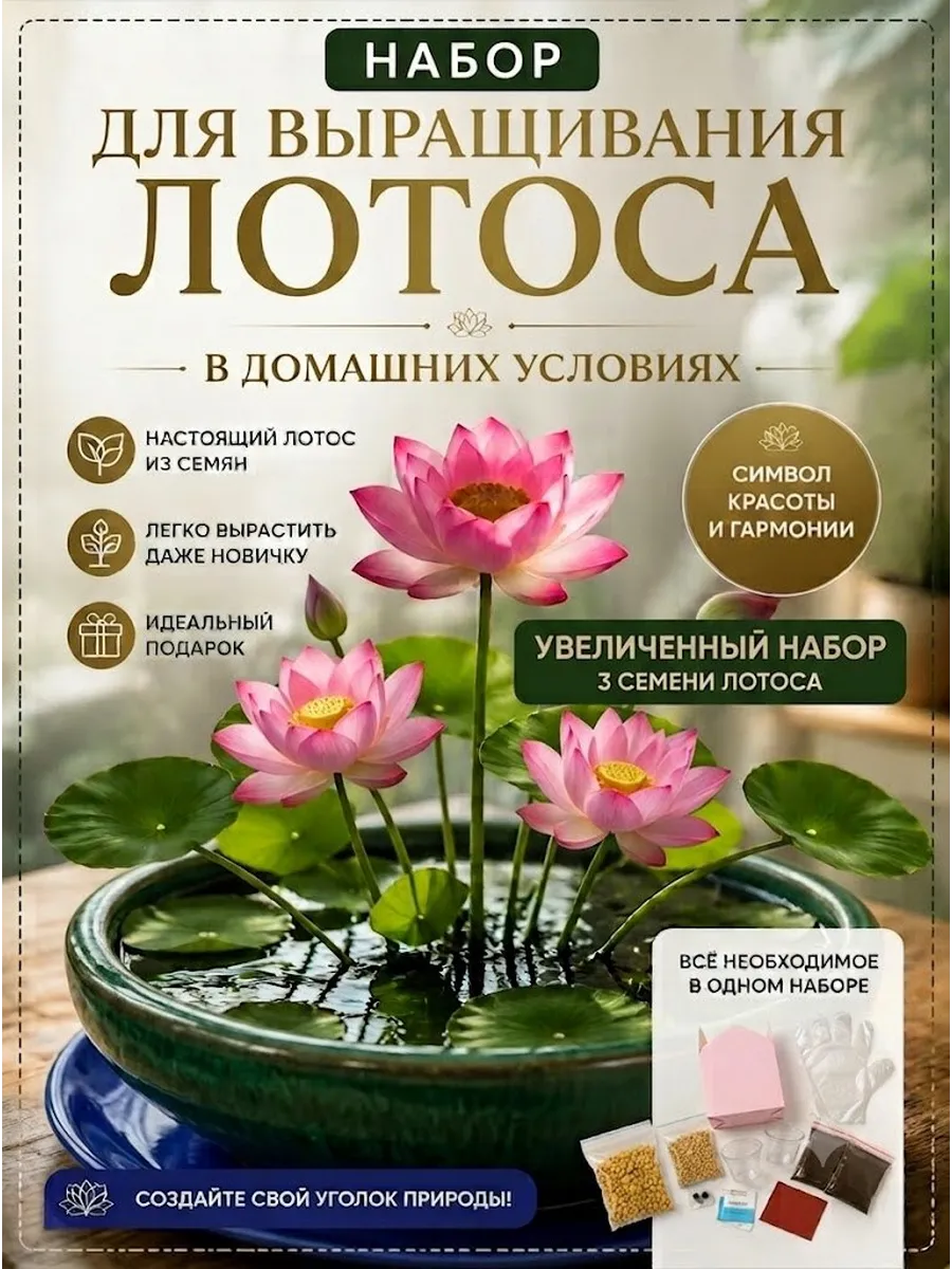 Набор для выращивания растений и цветов лотоса 3 шт