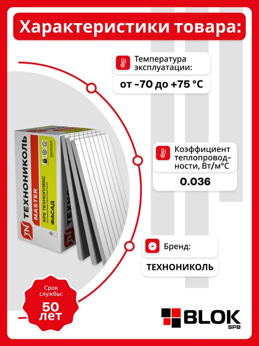 ТехноНИКОЛЬ XPS Техноплекс FAS 100 мм (1 уп. 2,74 м2 4шт), 4 шт, фото 2