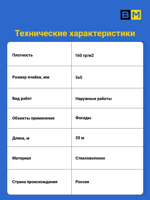 GOLDEN MESH Сетка фасадная синяя 5Х5 1м х 20м, 3шт, 5x5, 1 м, фото 7