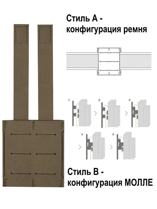 KRYDEX Тактический подсумок для магазина АК 7.62 5.56+ПЯ ПМ, вариант, фото 5