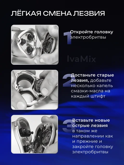 IvaMix Сменные лезвия универсальные, серый, в упаковке 100 г, фото 4