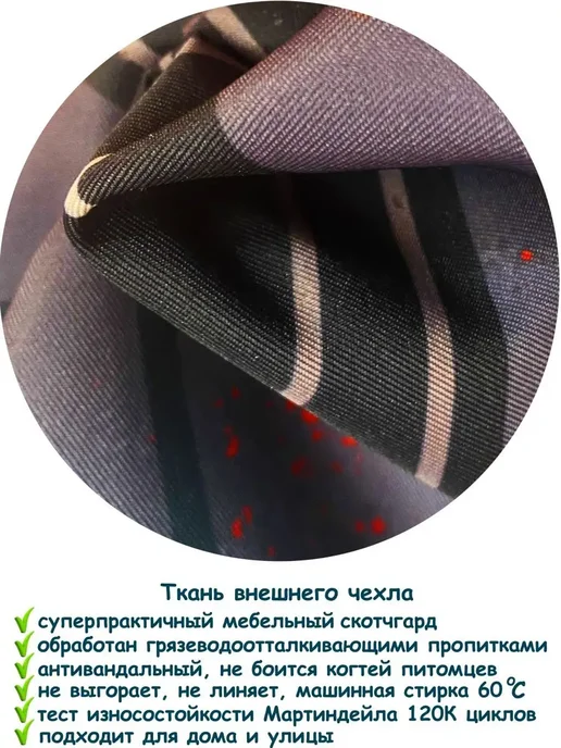 ПИНГВО Кресло-мешок 3XL с принтом, черный, фото 4