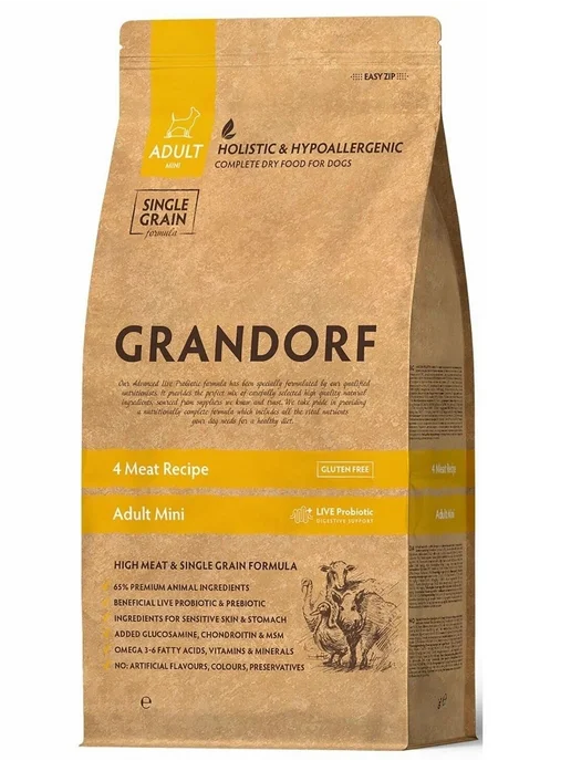 Сухой корм Grandorf' Probiotic для собак, мелкие, мясо, 1 кг, фото 2