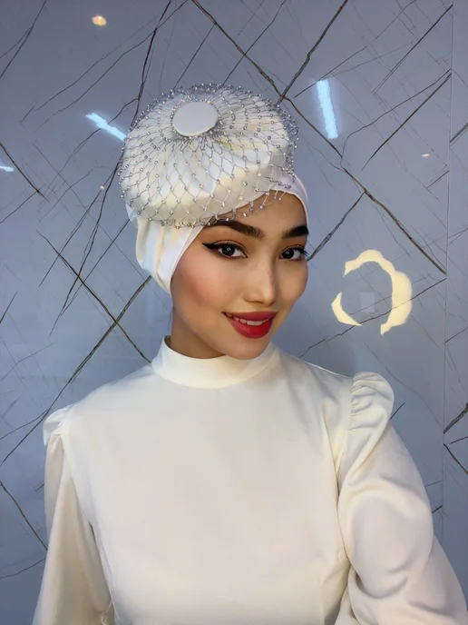 Ansar Collection "Мадам" чалма, белый, фото 2