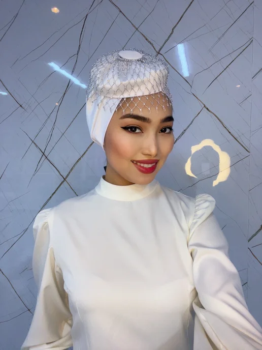 Ansar Collection "Мадам" чалма, белый, фото 3