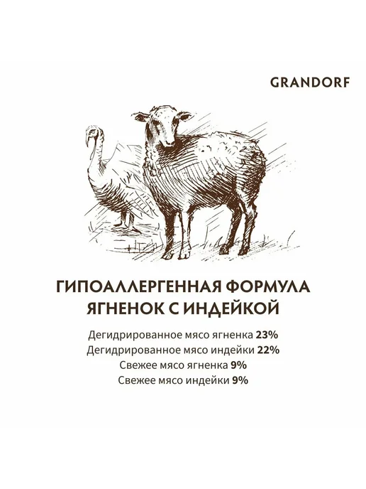 Сухой корм Grandorf' для собак, мелкие, индейка, ягненок, 1 кг, фото 8
