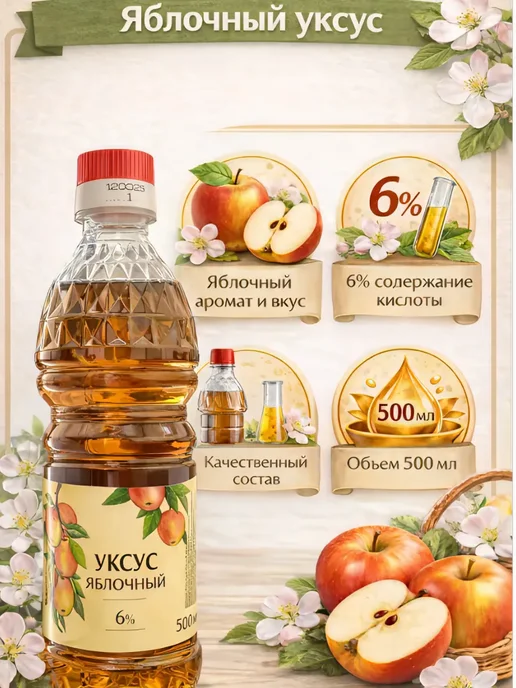 уксус яблочный натуральный, вариант