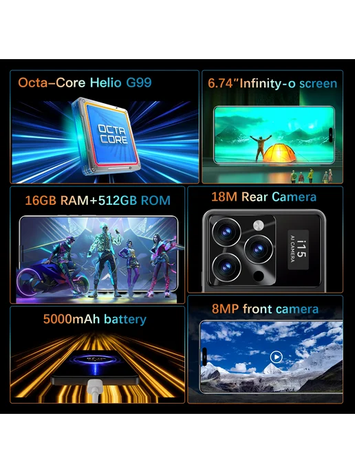 Смартфон Pro Max I15 Pro Max 16/512 ГБ, черный, фото 3