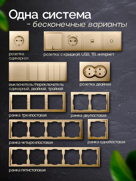 СВЕТ86 Рамка четырехместная шампань, желтый, фото 2