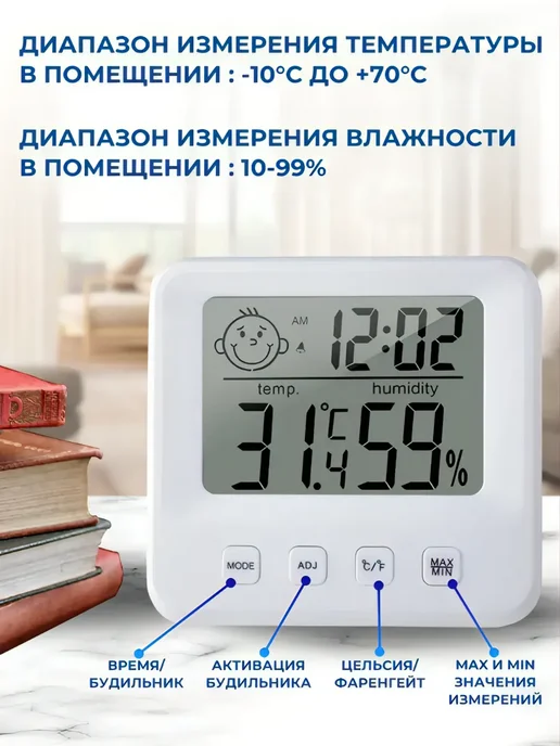 ACORNSTORE Термометр метеостанция CX-1222 без магнита, белый, фото 3