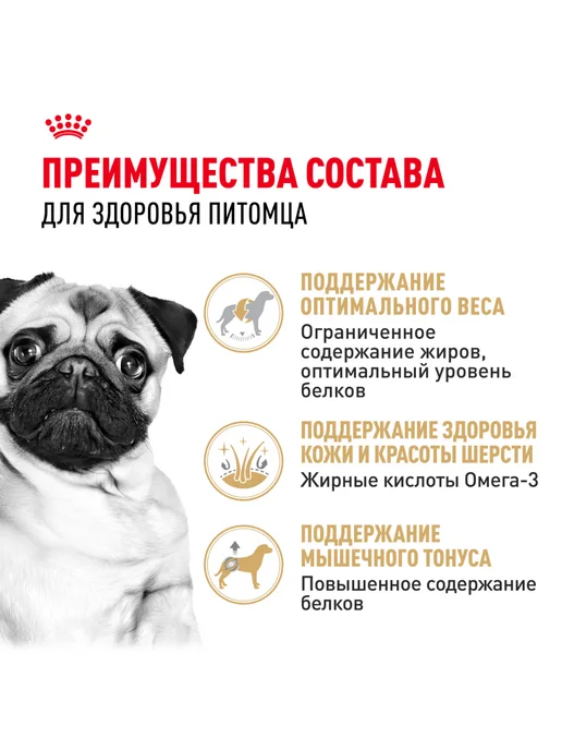 Сухой корм Royal canin Мопс Птица для собак, 7,5 кг, фото 3