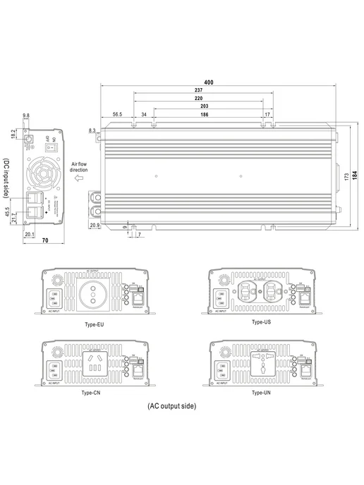 MEAN WELL NTU-1700-224EU (MW) Инвертор автомобильный с ИБП 24В 1700Вт, 1700 Вт, фото 3