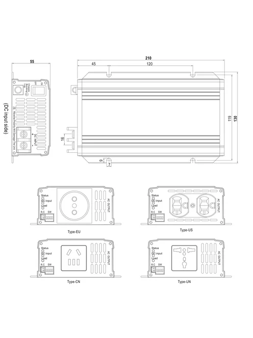 MEAN WELL NTS-300-212EU (MW) Инвертор автомобильный 12-220В 300Вт, 300 Вт, фото 3