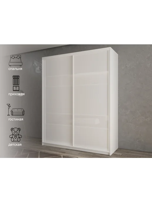 РВ-Мебель Шкаф-купе White&Black белый мод.8, черный, фото 2