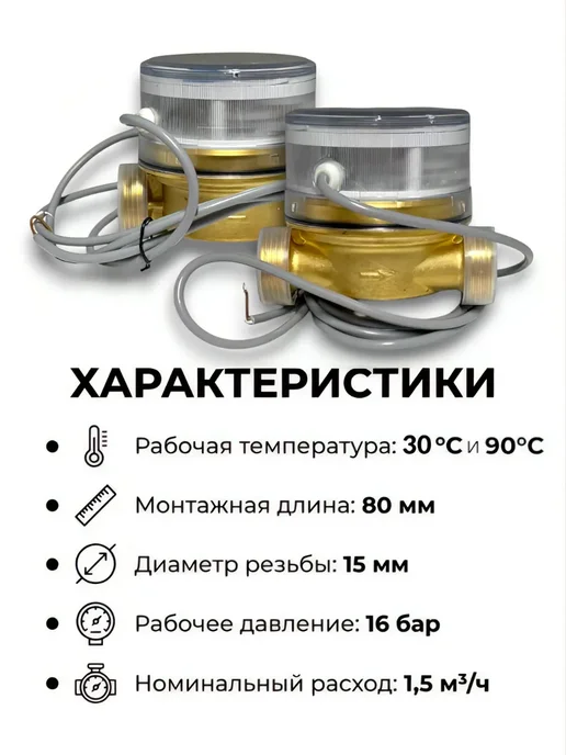 Itelma Комплект счетчиков WFK24.D080 и WFW24.D080 имп. с КМЧ и фил, белый, фото 2