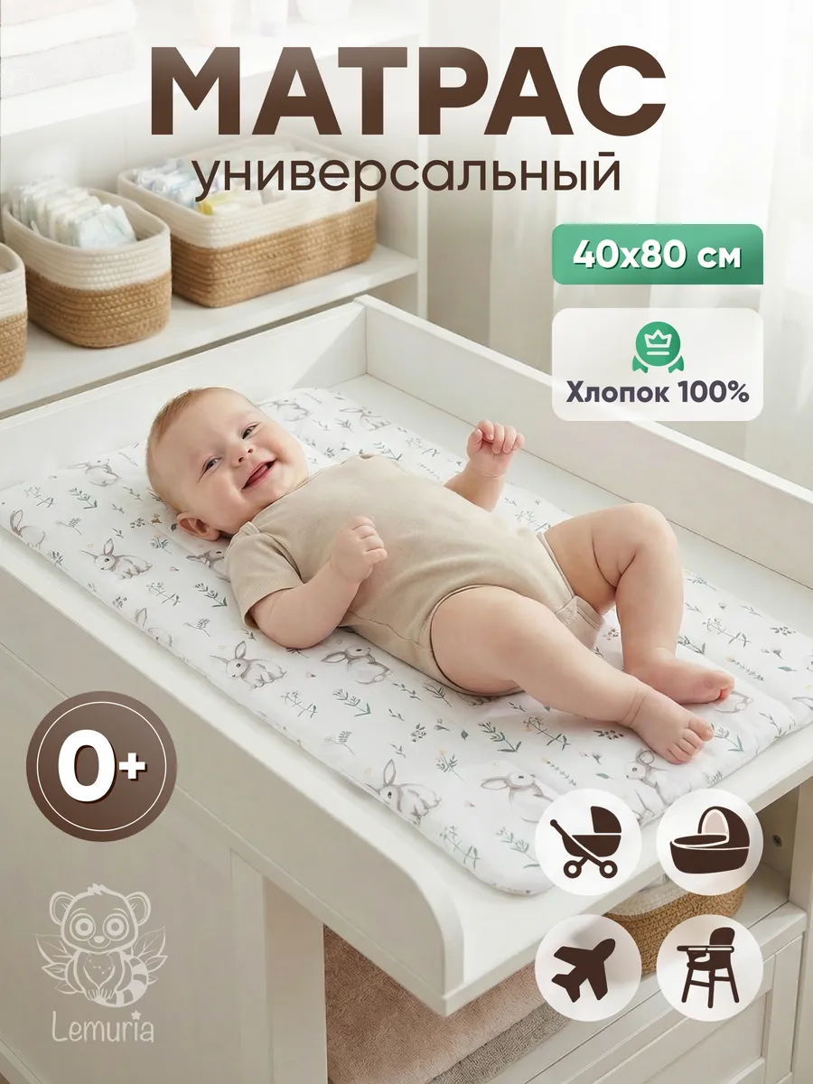 Пеленальный матрас универсальный 40х80