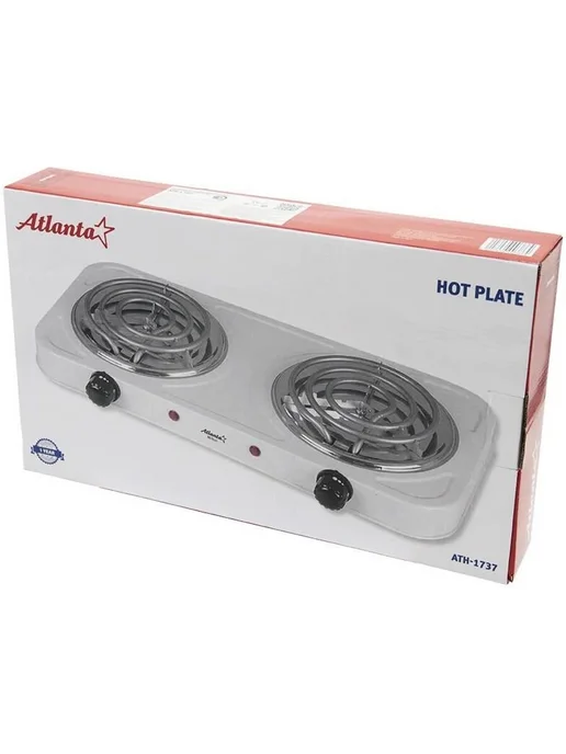 Atlanta Плита настольная ATH-1737 двухконфорочная, белый, фото 3