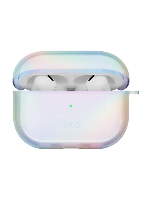 UNIQ Чехол для Airpods Pro 2 из силиконового пластика с карабином, голубой, фото 2