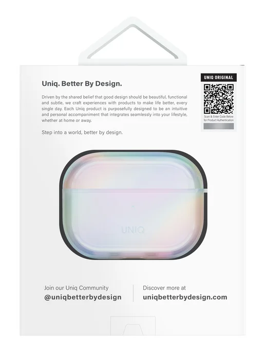 UNIQ Чехол для Airpods Pro 2 из силиконового пластика с карабином, голубой, фото 5
