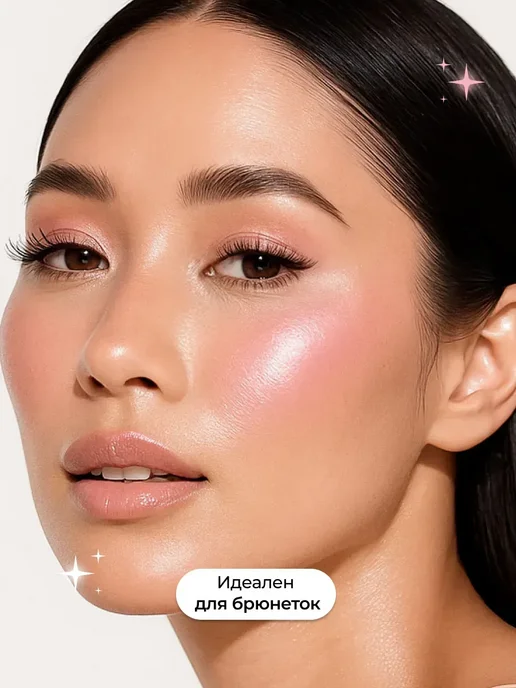 Latte Beauty Хайлайтер для лица и тела сияющий, розовый жемчуг 02, розовый, фото 8