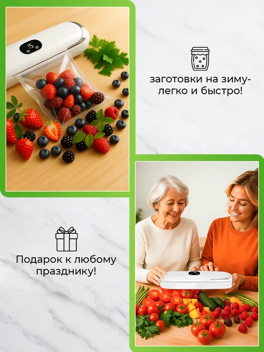 SARDAR Home Вакууматор для продуктов с запайкой и пакетами, белый, фото 3