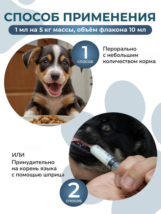 Гельминтал Сироп антигельминтный для собак более 10 кг 10 мл, 10 кг, 10 мл, фото 4