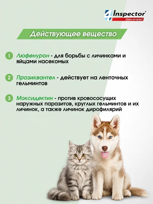 inspector Инспектор Квадро Табс для кошек и собак. таблетки 4 шт, 4 шт, фото 4