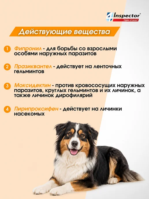 inspector Инспектор Квадро С Капли для собак 4-10 кг (1 пипетка), 2540 кг, фото 4