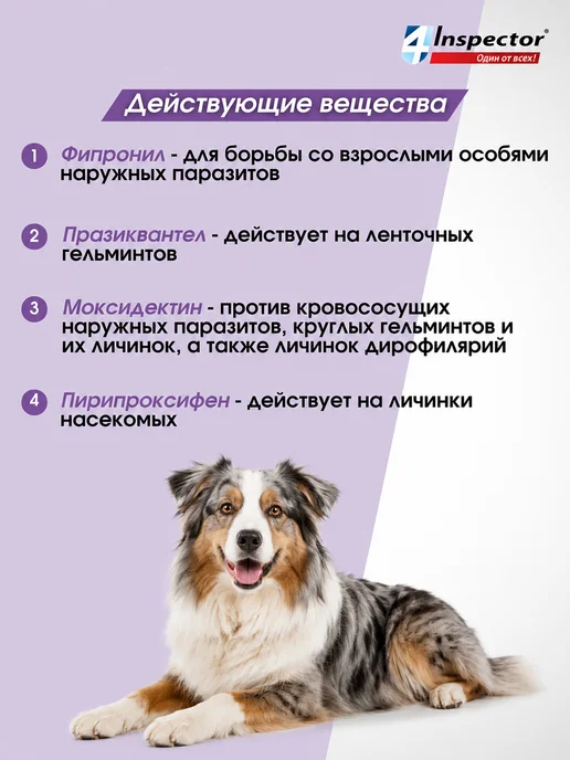 inspector Инспектор Квадро С Капли для собак 4-10 кг (1 пипетка), 1025 кг, фото 4