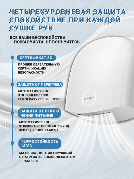 interhasa! Сушилка (электросушилка) настенная 1200 Вт черный-1020, 1200 Вт, белый, фото 6