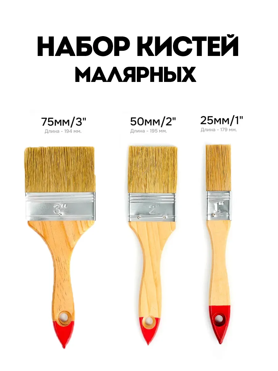Набор малярных плоских кистей