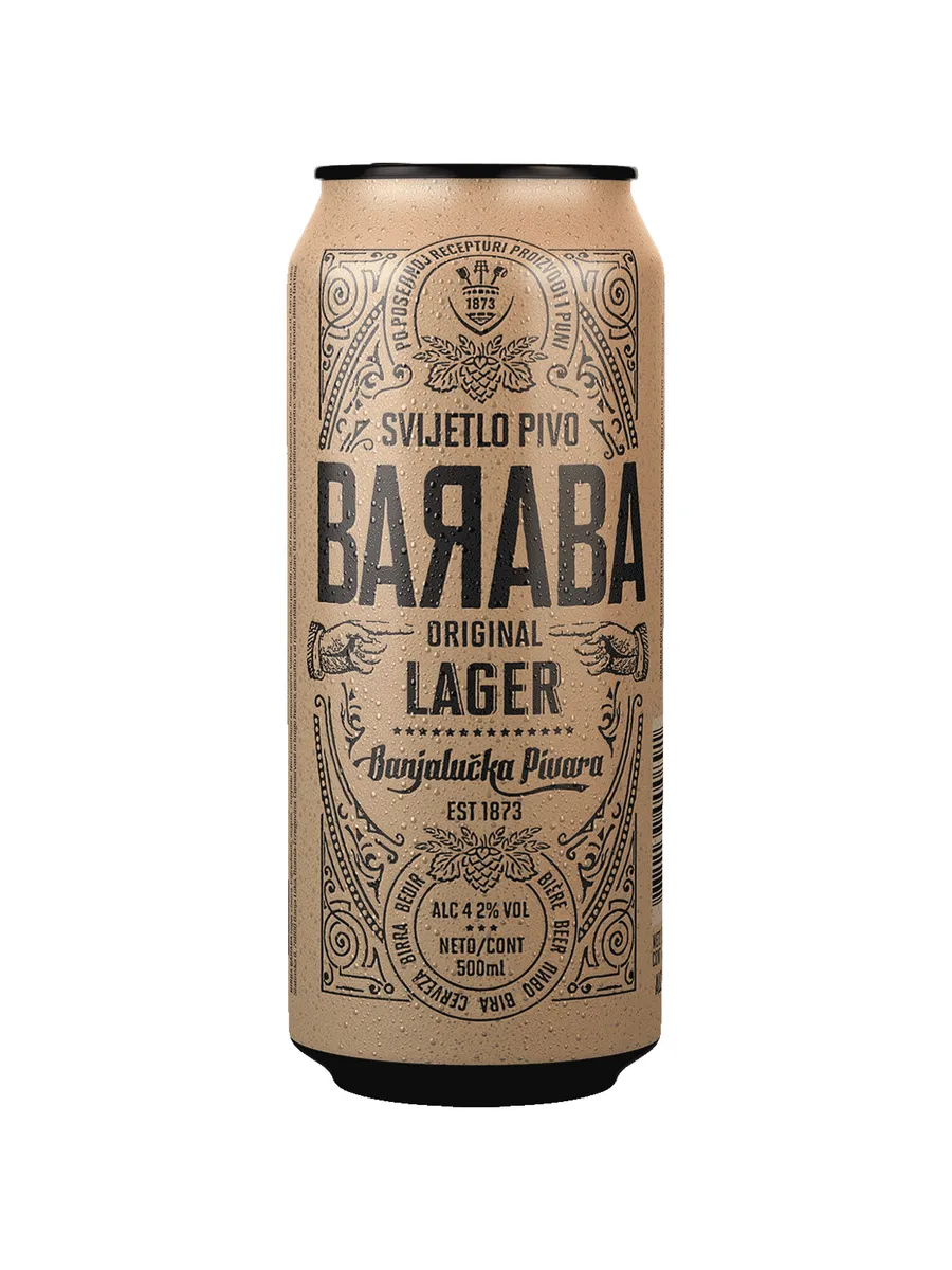 Пиво Baraba Original Lager светлое 0,5 л ж б