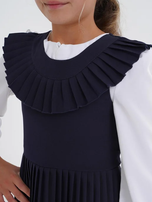 Mon fashion Сарафан школьный для девочки, синий, фото 5