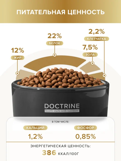 Сухой корм DOCTRINE health starts with nutrition Свежим Монобелок для собак, индейка, мясо, 0,8 кг, фото 4