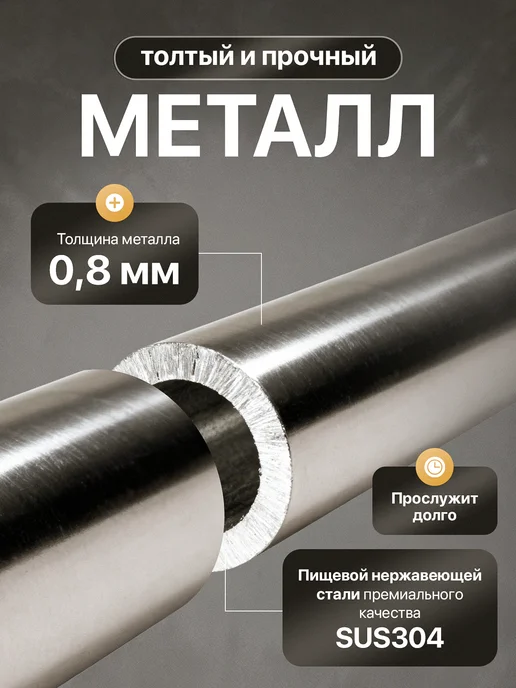 A-brand Скалка для теста металлическая 42 см, серый, фото 8