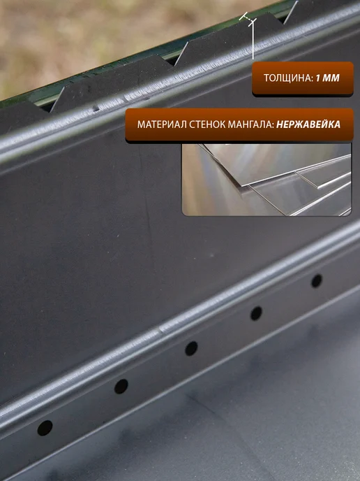 ROYAL BBQ Мангал гриль 54x34x55 см с откидными решетками в коробке, 54x34x55 см, фото 5