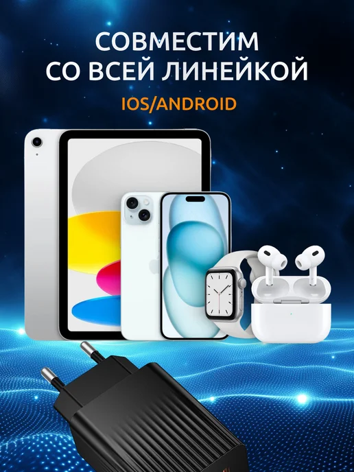 Зарядник быстрый Type-C-Type-C 25W для iPhone и Android, 30 Вт, фото 3