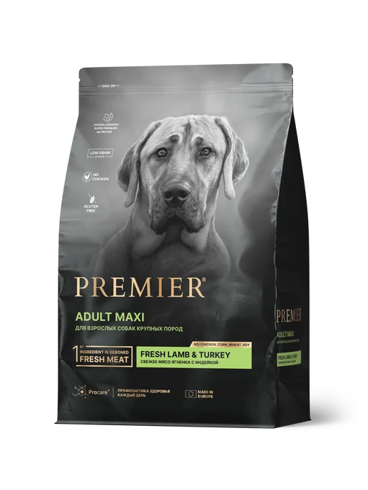 Сухой корм PREMIER для собак, взрослые, крупные, индейка, ягненок, 10 кг