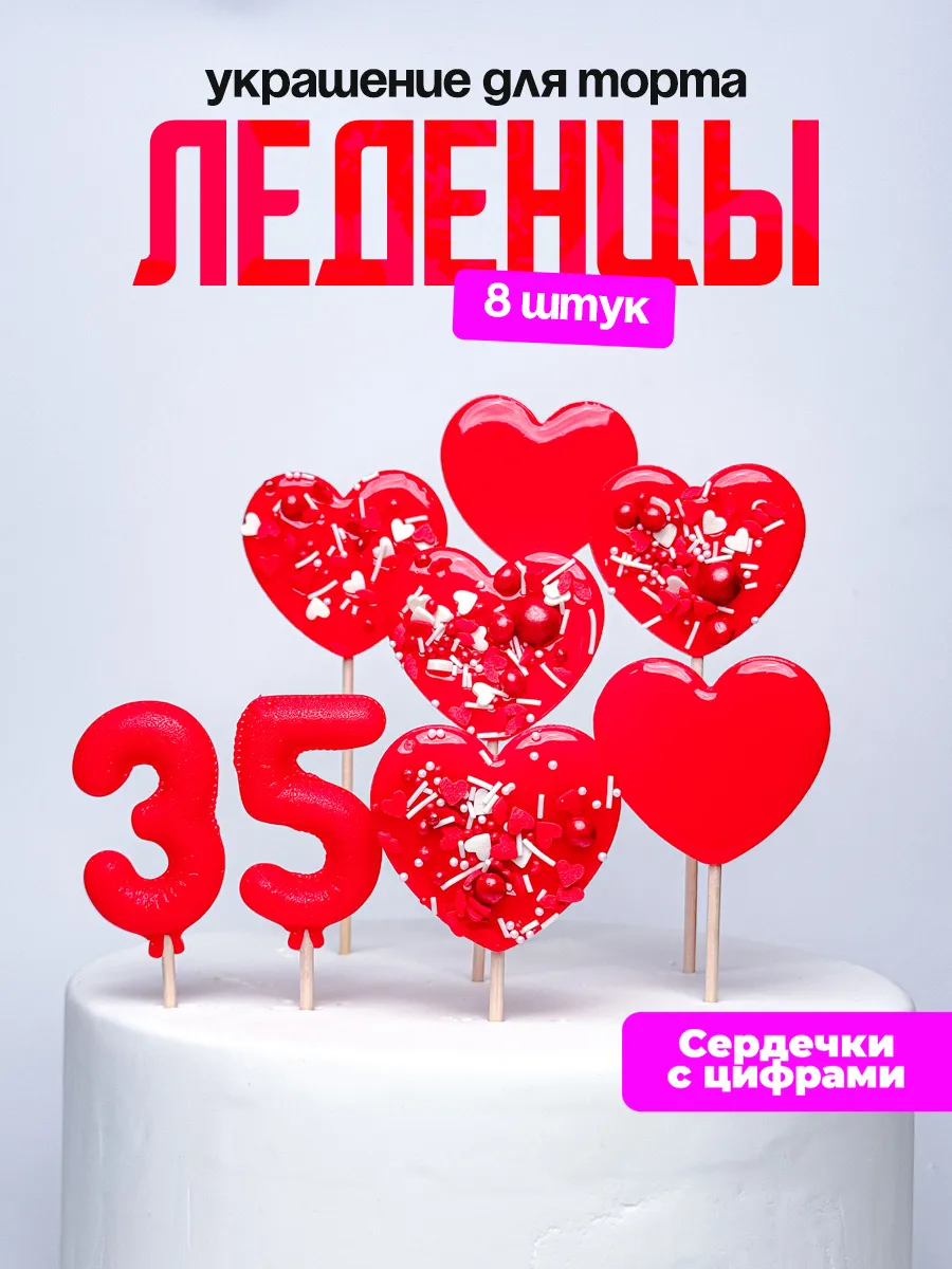 Леденцы для торта с цифрой 35. Украшения торта