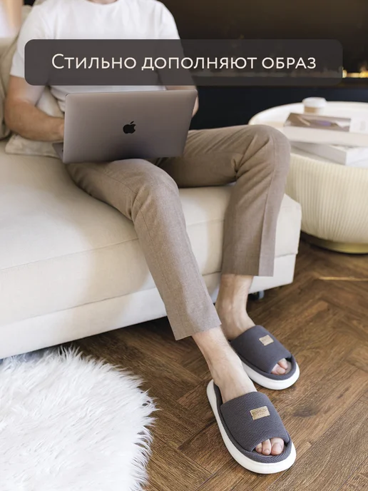TOP FLOP Тапочки домашние, серый, фото 4