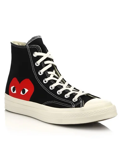 CONVERSE Кеды высокие с сердцем, черный, фото 4