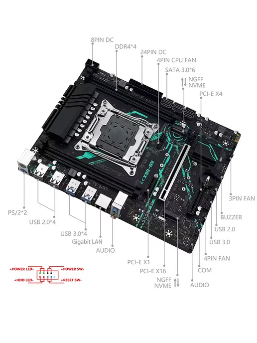 MACHINIST X99 B9 материнская плата + xeon E5 2640 V4 Процессор, вариант, фото 2