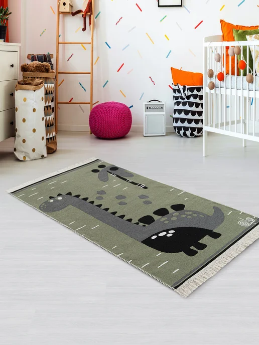 DIVA Tex Коврик детский двусторонний DINOKIDS зеленый, 80х150, Турция, 80x150, фото 4