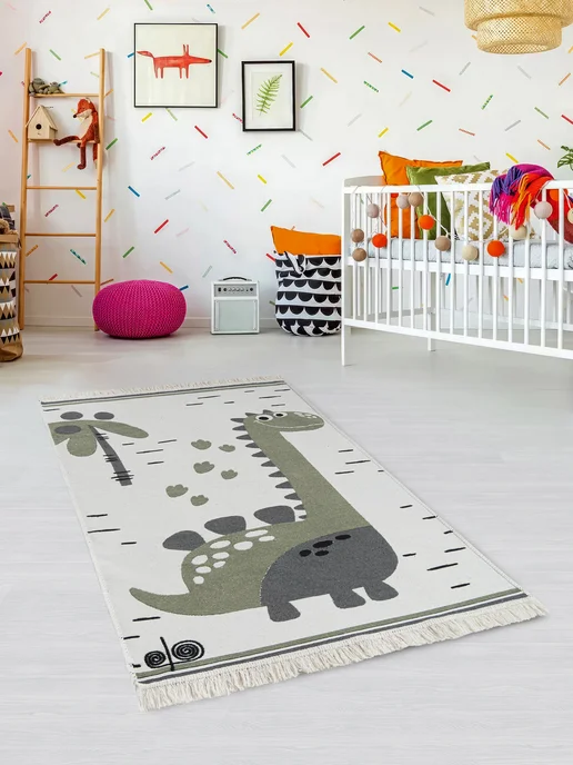 DIVA Tex Коврик детский двусторонний DINOKIDS зеленый, 80х150, Турция, 80x150, фото 5