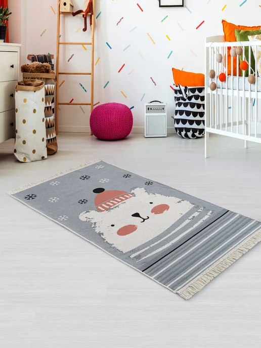 DIVA Tex Коврик детский двусторонний WINTER серый, 80х150, Турция, 80x150, фото 3